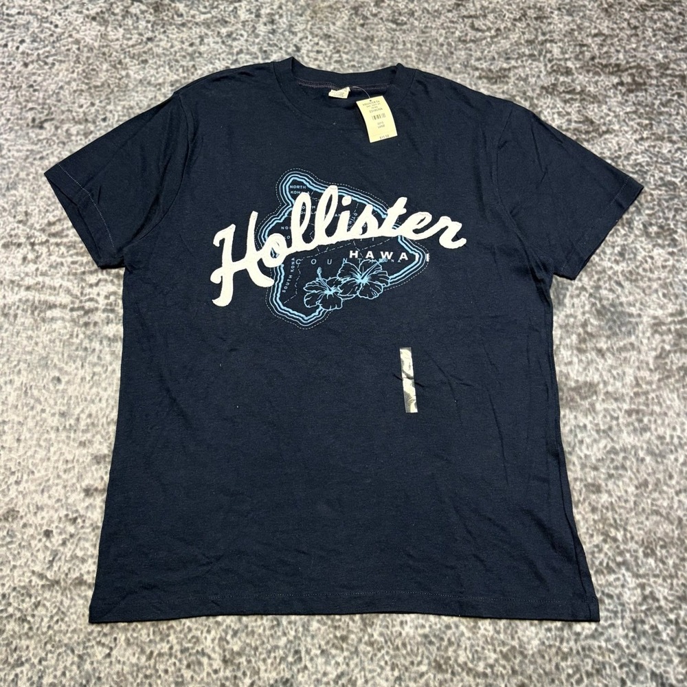 NWT Vintage Hollister Hawaii T Shirt Mens Large Blue Preppy Surf Beach Y2K